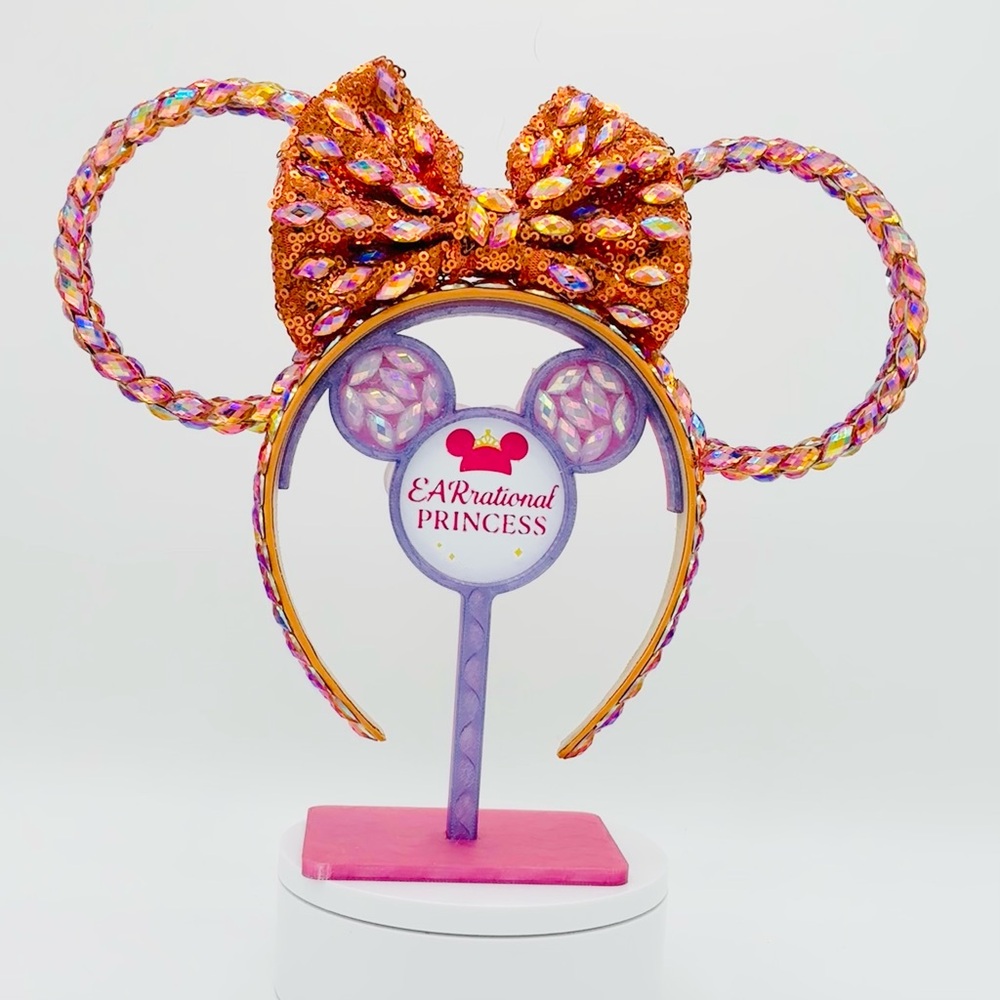 EARrational Princess Orange Mickey Ears Fully bedazzled with Orange Rhinestones🧡